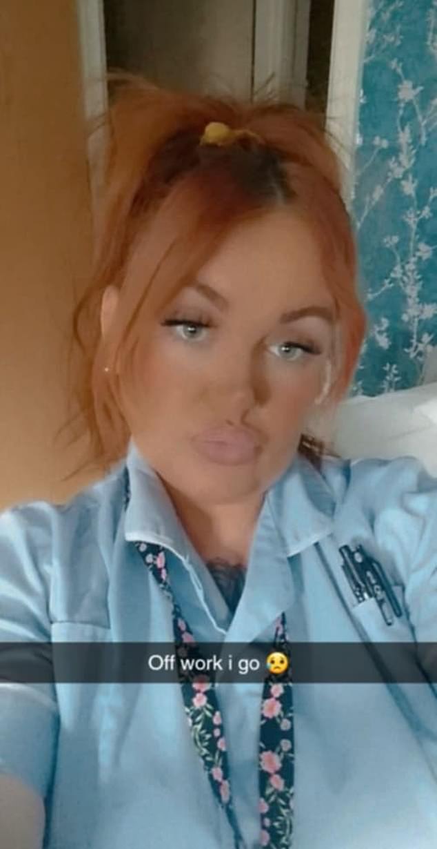A snap taken by Jodie when she was about to go off to work. Ange says she was so devastated by the death she has slept on the sofa ever since