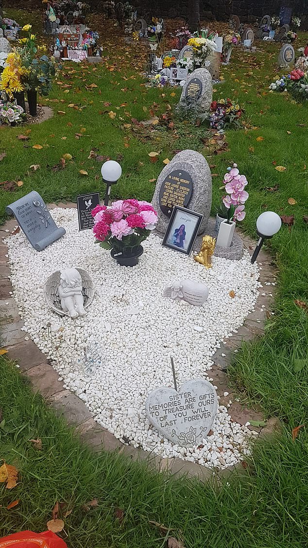 A beautiful memorial set up in memory of Jodie by her loving family