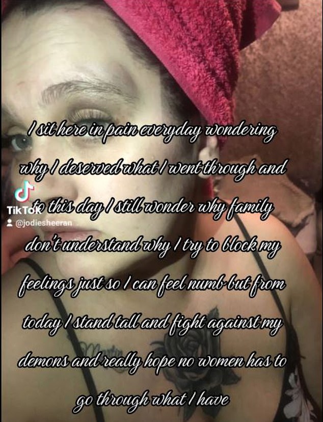 A post on TikTok by Jodie when she was alive talking about what she had gone through