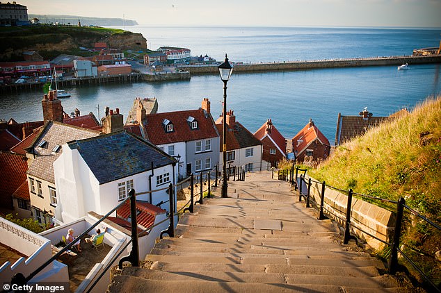 The couple saw a holiday apartment which they had stayed in whilst visiting Whitby had become available for rent and they snapped it up around 10 years ago. Whitby rooftops are pictured by the sea