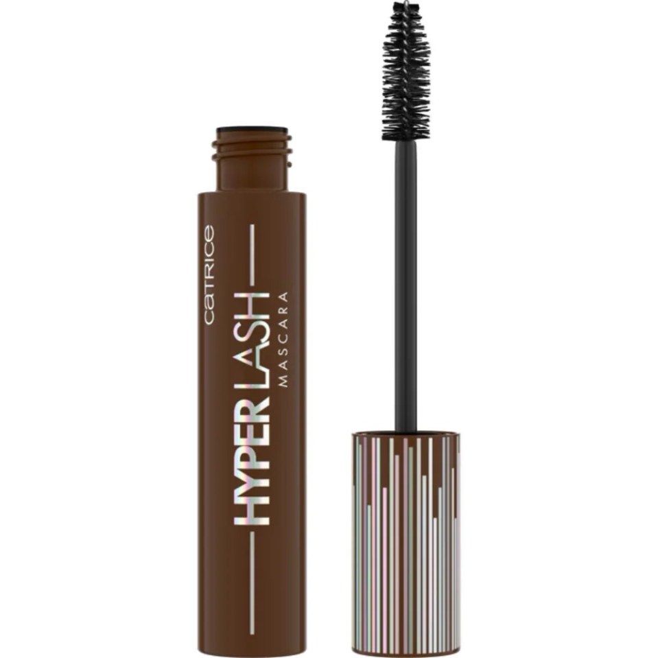 Catrice Hyper Lash Mascara in a brown tube with the wand removed.
