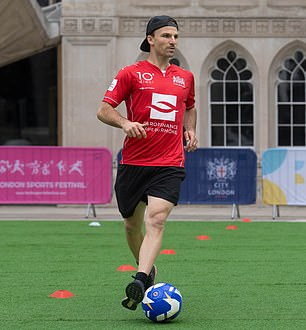 Michael Perrier is seen coaching at the Central London Alliance's London Sports Festival in the City of London Corporation's Guildhall Yard