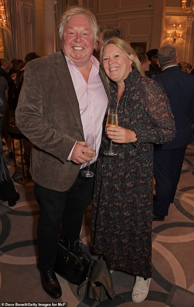 Nick pictured with his ex wife, Sandra Phylis Conolly, at a drinks reception in London - they share two sons
