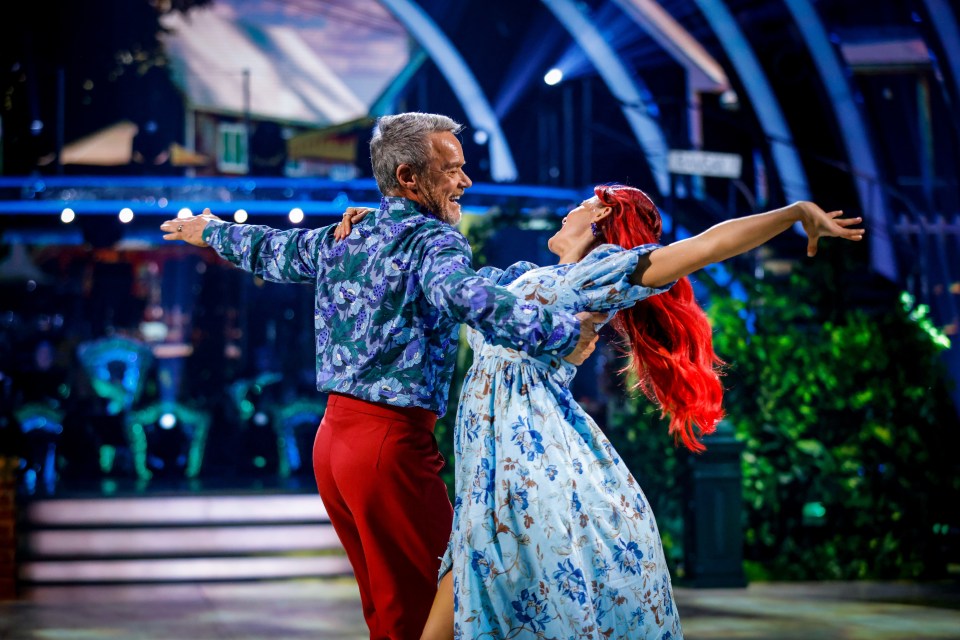Stefan Dennis and Dianne Buswell dancing during the live show of Saturday's Strictly Come Dancing.