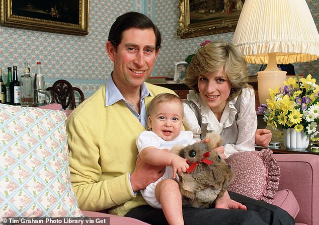 Prince Charles and Princess Diana with a young Prince William inside their Kensington Palace home. After the couple said 'I do' in 1981, they moved into Apartments 8 and 9