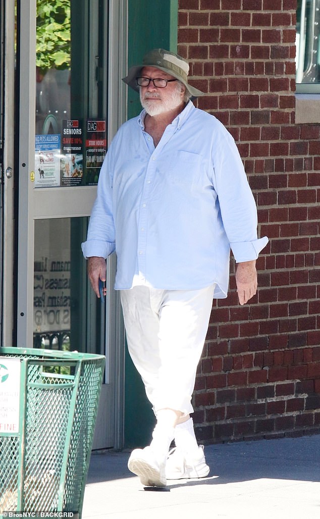 The retired actor and current theater producer cut a casual figure as he strolled in NYC