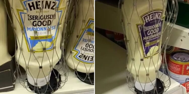 Major supermarket slaps security tags on £3.60 bottle of MAYONNAISE as shoppers left stunned