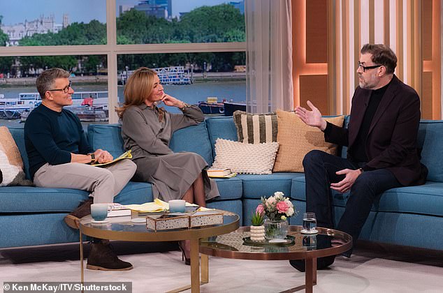 During an interview on ITV ’s This Morning on Thursday, the author discussed his new book, Impossible Fortune, the fifth installment in his best-selling book series (pictured with Ben Shepard, left, and Cat Deeley, right)