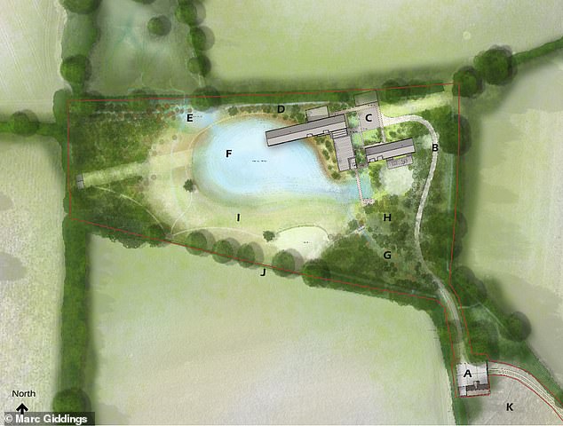 What is more, The Daily Mail can reveal, the 58-acre plot (pictured in plans) is not technically in the Cotswolds at all - but just outside an area that has increasingly global cachet