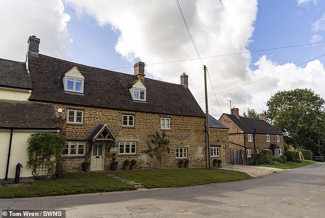 The houses have names recalling a bygone age ¿ The Old Forge or The Old Post Office ¿ and the village hall has the slogan 'Feed my lambs' carved over the doorway. Pictured: Wigginton