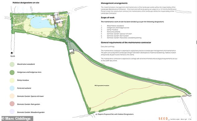 Locals told the Daily Mail permission for development of the land (pictured in plans) was eventually granted after an 'emotional' local planning meeting