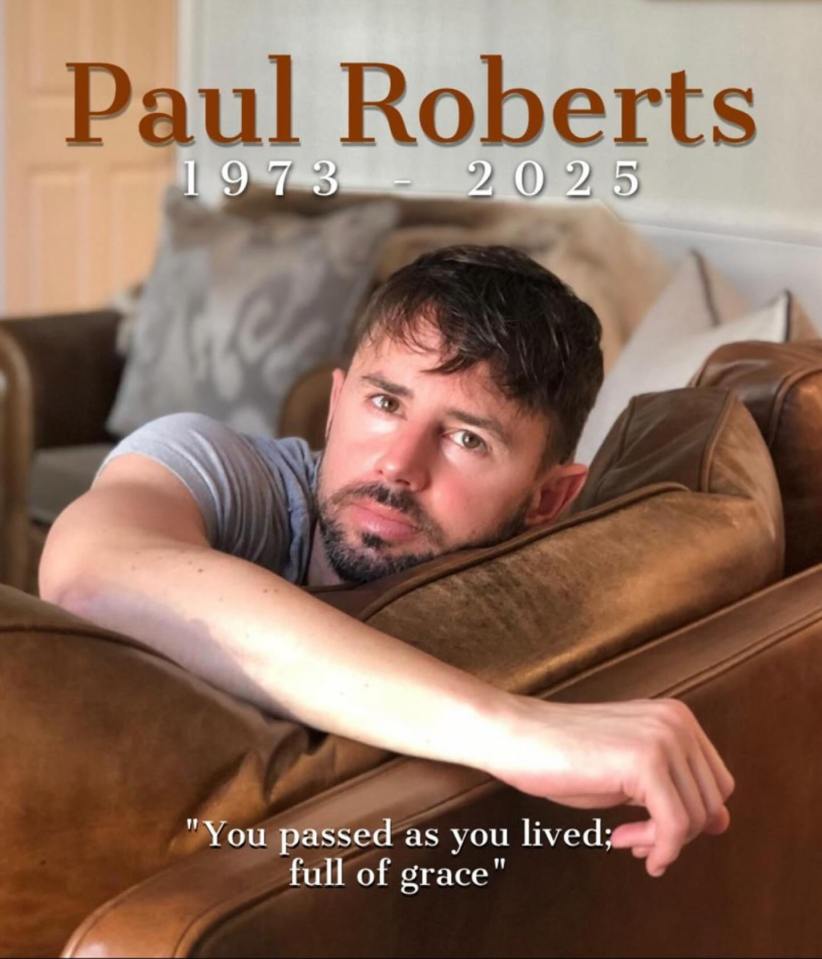 A memorial image for Paul Roberts with his birth and death years and a quote about him.