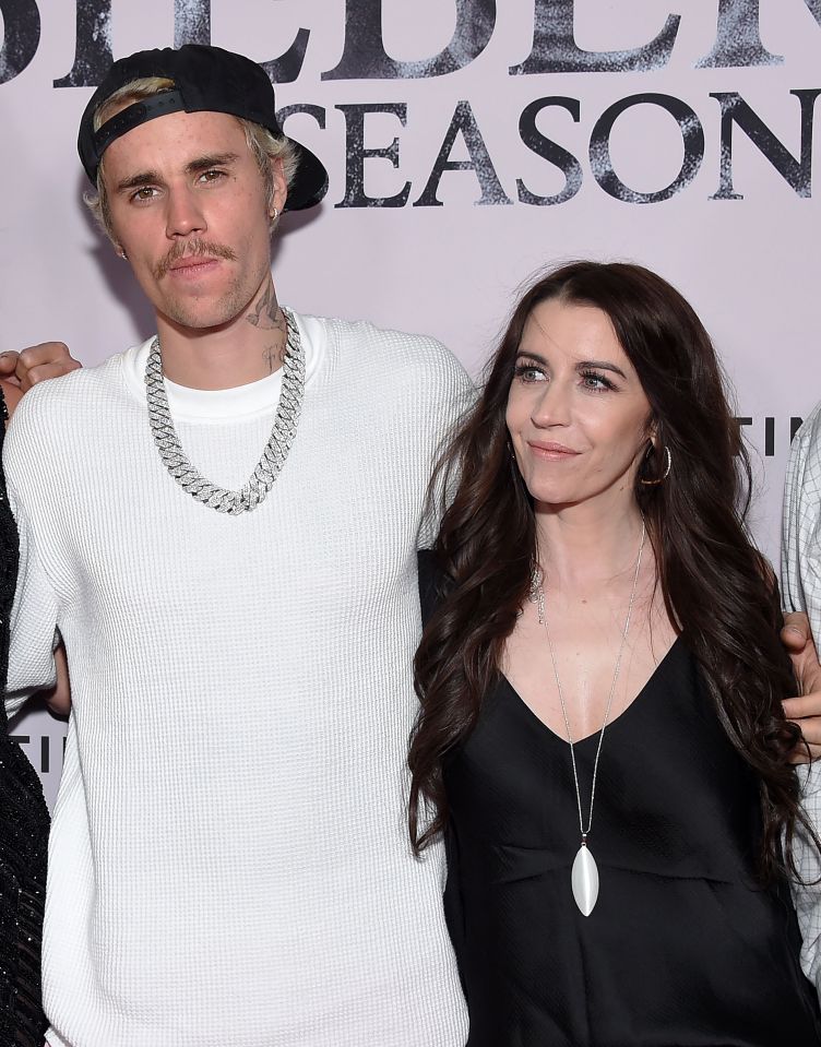 Singer Justin Bieber and his mother Pattie Mallette at the premiere of "Justin Bieber: Seasons."