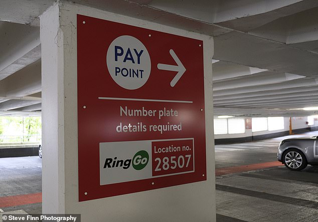 'There's so many apps I have lost count. They all need different logins and codes and God knows what else. Why can't there be one simple system?', she said. Pictured: A parking sign in a car park in Tunbridge Wells