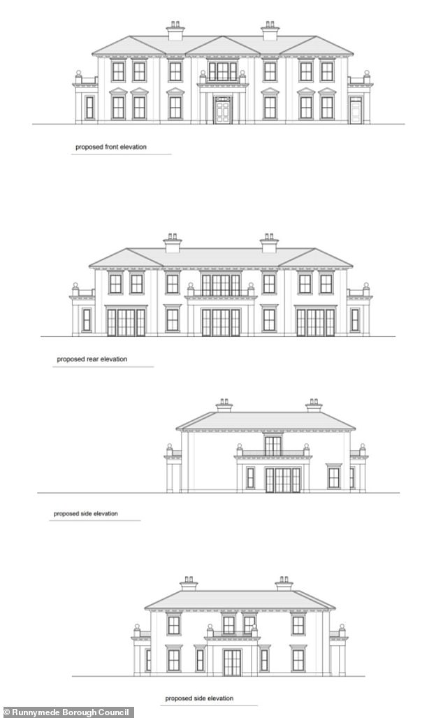 Plans for the new palatial home, which will have eight en-suite bedrooms, including a master with its own lounge and walk-in closet, and a 1,495sqm basement