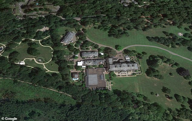 An unnamed neighbour told Daily Mail last year that the estate (pictured from above) was like 'his own little kingdom'