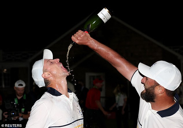 His players then cracked open the champagne and partied the night away at Bethpage Black