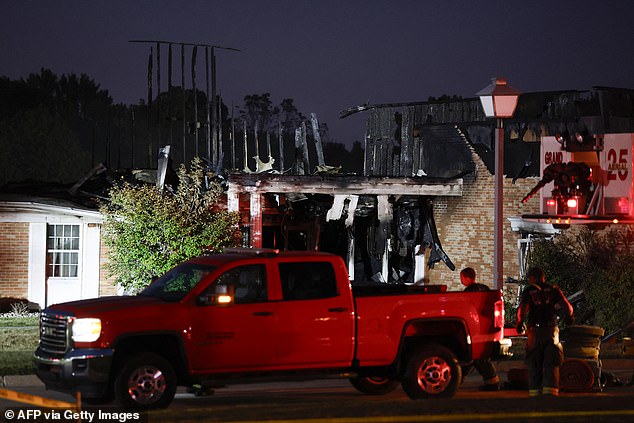 Police and first responders remained at the scene throughout the night on Sunday, searching for churchgoers who may have been trapped inside