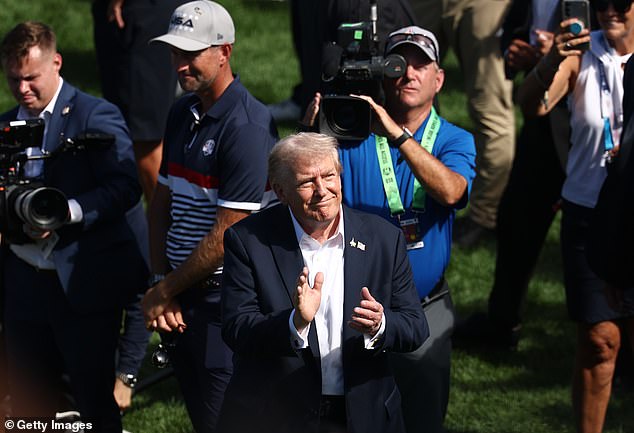 The President of the United States attended the tournamet just outside New York on Friday