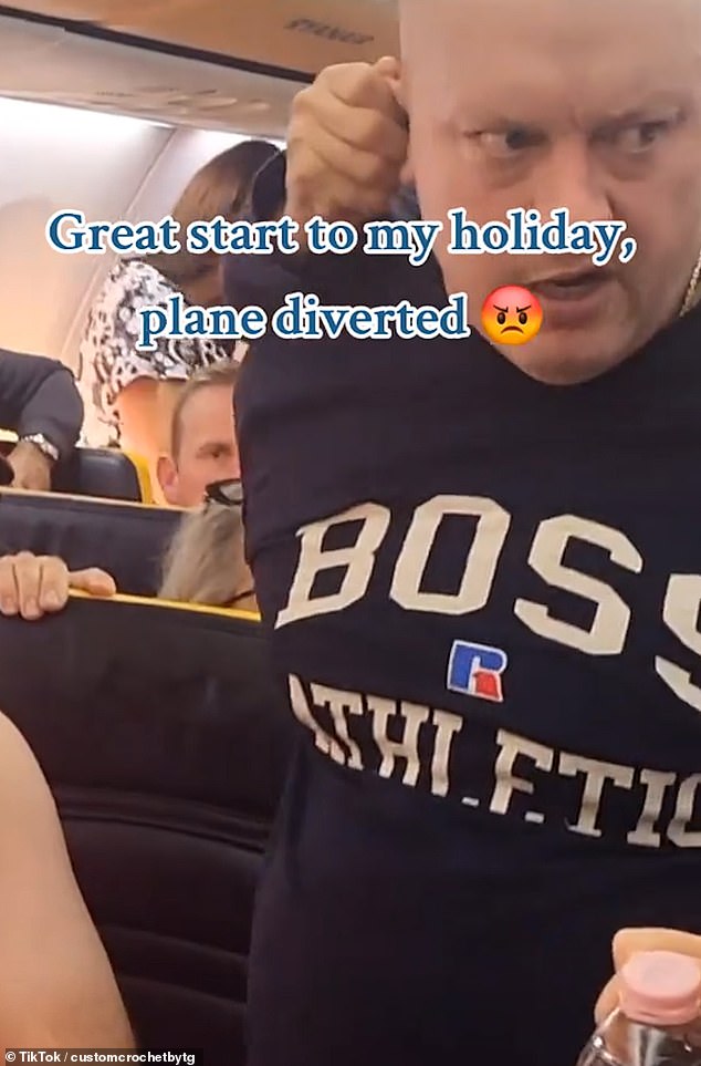 A video posted on TikTok by a passenger shows the arrest of the drunken men by the police