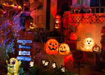 I decorated my front garden for Halloween but my petty neighbour complained that my display was triggering