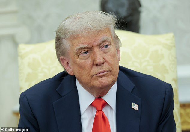 Grande's decision to reshare the post quickly sparked headlines and a pointed response from the Trump administration (the president is seen in June)