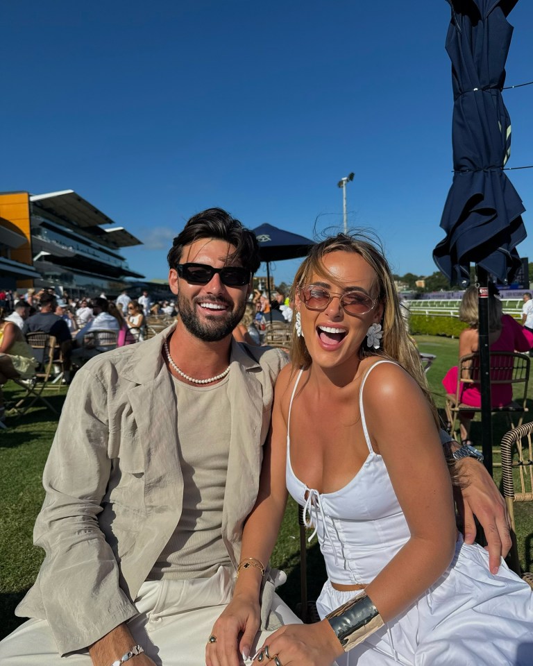 Millie Court and Liam Reardon enjoying the Randwick Races in Australia.