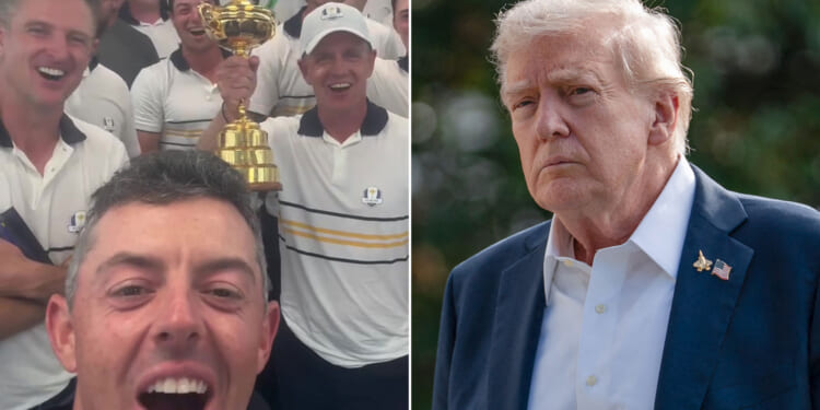 Rory McIlroy leads brutal five-word chant after it's revealed Donald Trump TEXTED him following dramatic Ryder Cup win