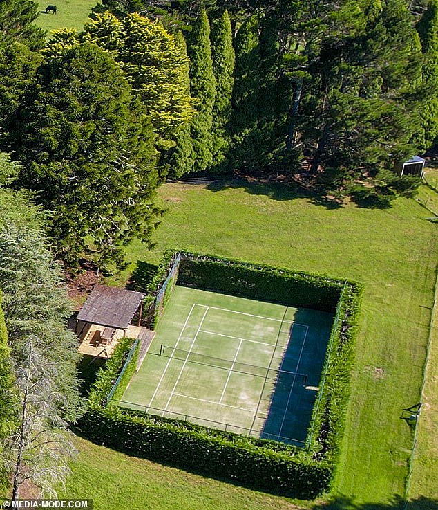 Since buying the property, the former power couple installed an 18-metre swimming pool, a gym and a full-sized tennis court. (Pictured)