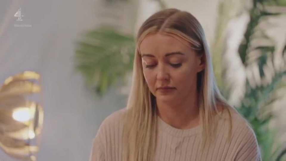 Sarah crying.