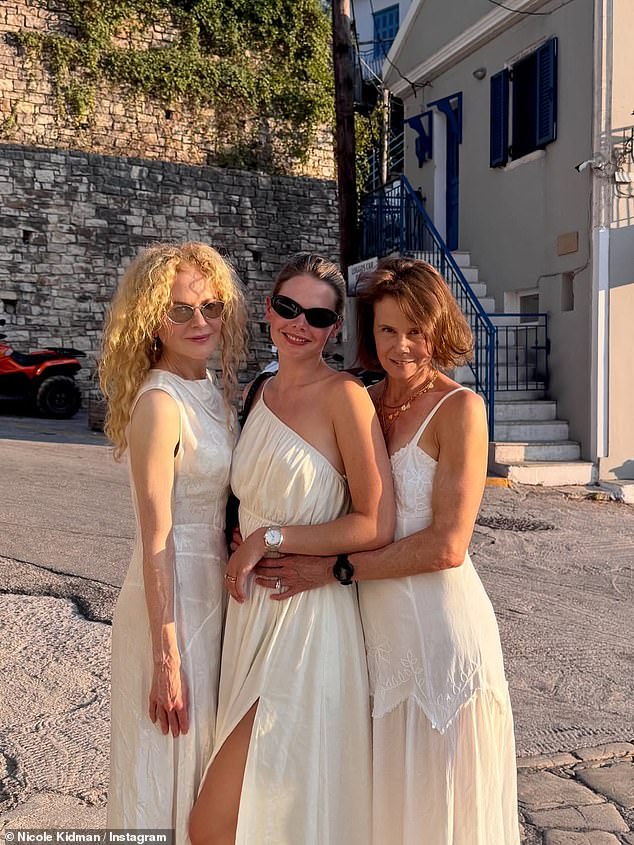 'Summer memories. Now back to school,' she captioned the post, which included videos and pictures of the family holidaying with Nicole's sister Antonia and niece Lucia Hawley (both pictured with Nicole)