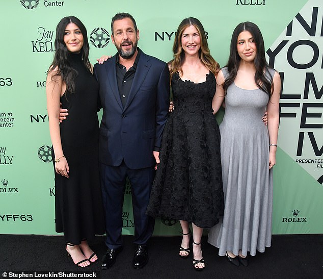 The comedy legend was joined by his wife Jackie Sandler and their daughters Sunny and Sadie