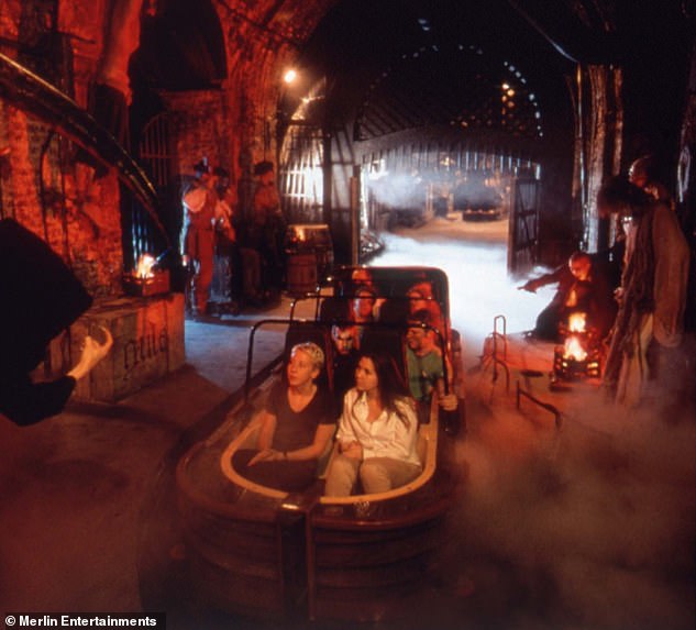 Visitors go on a horror boat ride at the London Dungeon when it was located on Tooley Street