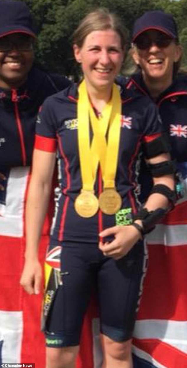 Ms O'Connell has competed in the T46 class in para athletics - for competitors with limb impairments comparable with an 'athlete with a unilateral above elbow amputation'