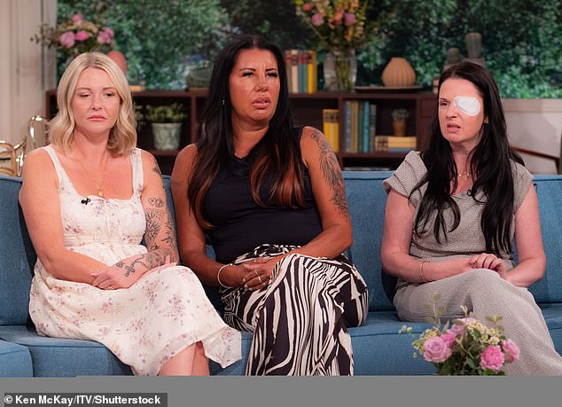 Kaylie Bailey (right) is among those to have suffered the ill effects of illegal Botox injections - wearing an eyepatch after contracting botulism