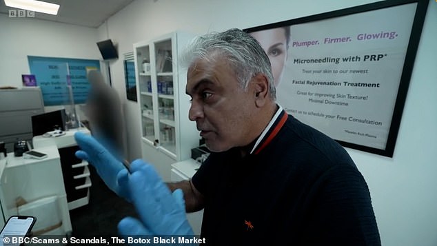 Prakash Gurnani was confronted at his clinic by the BBC following the secret filming and denied supplying illegal botox. A man who answered the phone at his clinic told the Mail today that he was on holiday