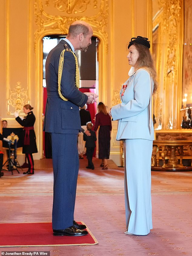Prince William spoke warmly to the actress while bestowing her with the honour