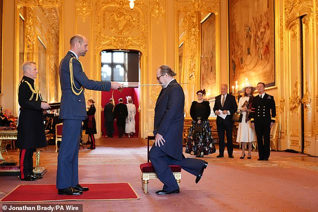 The film star, 67, was recognised for his services to drama during the King's Birthday Honours