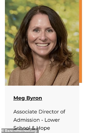 Meg Byron is the associate director of admissions at a Massachusetts prep school