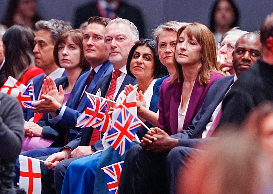 Deputy Prime Minister David Lammy, Chancellor of the Exchequer Rachel Reeves, Foreign Secretary Yvette Cooper, Home Secretary Shabana Mahmood, Secretary of State for Housing, Communities and Local Government Steve Reed, Health Secretary Wes Streeting, and Education Secretary Bridget Phillipson at the Labour Party Conference.