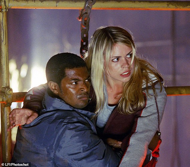 Clarke shot to fame after portraying the role of Mickey Smith (left) alongside Billie Piper as Rose Tyler (right) in Doctor Who
