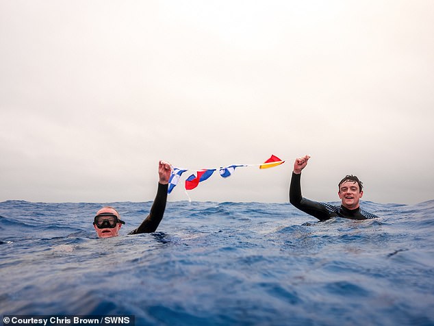 hris Brown (left) on his trip to Point Nemo, which is located in the South Pacific Ocean between New Zealand and Chile, and 1,670 miles (2,688km) from land