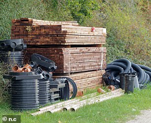 A number of building materials were seen outside the unauthorised site, suggesting further work could soon be taking place