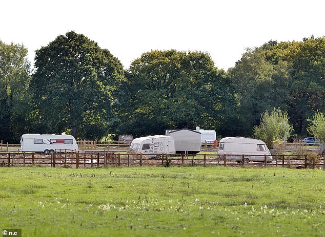 Fencing and hard-standing have all been installed without planning permission on the field