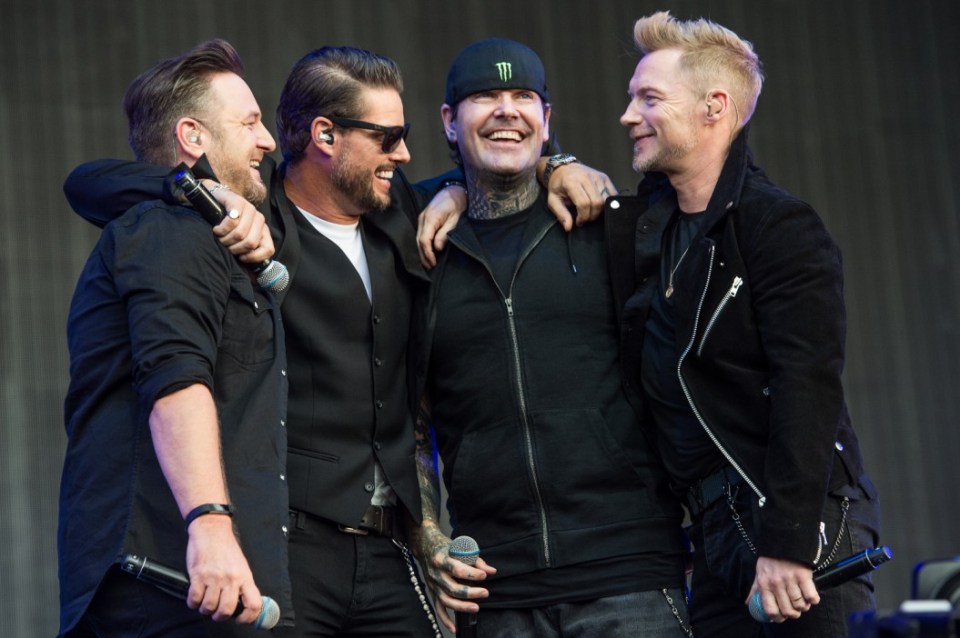 LONDON, ENGLAND - SEPTEMBER 09: (L-R) Michael Graham, Keith Duffy, Shane Lynch and Ronan Keating of Boyzone performing live at BBC Radio 2 Live in Hyde Park at Hyde Park on September 9, 2018 in London, England. (Photo by Brian Rasic/WireImage)