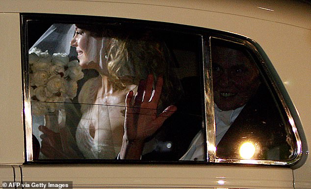 There were hundreds of fans and media professionals crowded outside the chapel to catch a glimpse of the ceremony as Kidman arrived in a cream Bentley with her dad, Antony