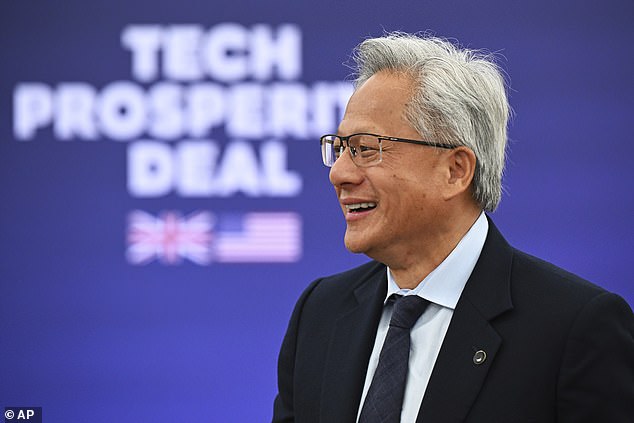 Nvidia CEO Jensen Huang has promised £2billion to fund British high-tech start ups, including £500million to give us the largest ¿cluster¿ of AI computing power in Europe