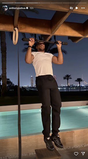 Keeping the banter going, AJ doubled down on his earlier quip about UKAD 'seeing his muscles' by uploading a video of himself rattling out pull-ups by the pool after dinner