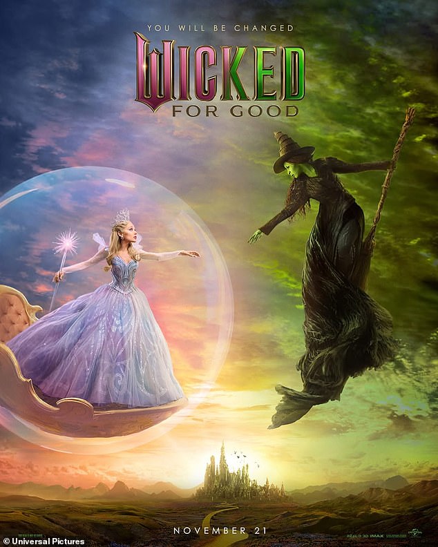 The Oscar-nominated actress will next reprise her role as the Good Witch of the South Galinda Upland opposite Cynthia Erivo's Wicked Witch of the West Elphaba Thropp in Jon M. Chu's $150M-budget sequel Wicked: For Good, which hits US/UK theaters on November 21