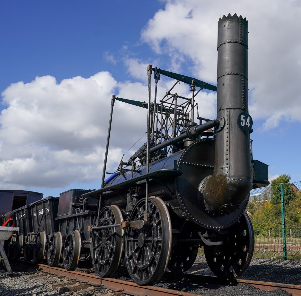 A newly restored replica of Locomotion No.1 at Shildon Railway Museum.